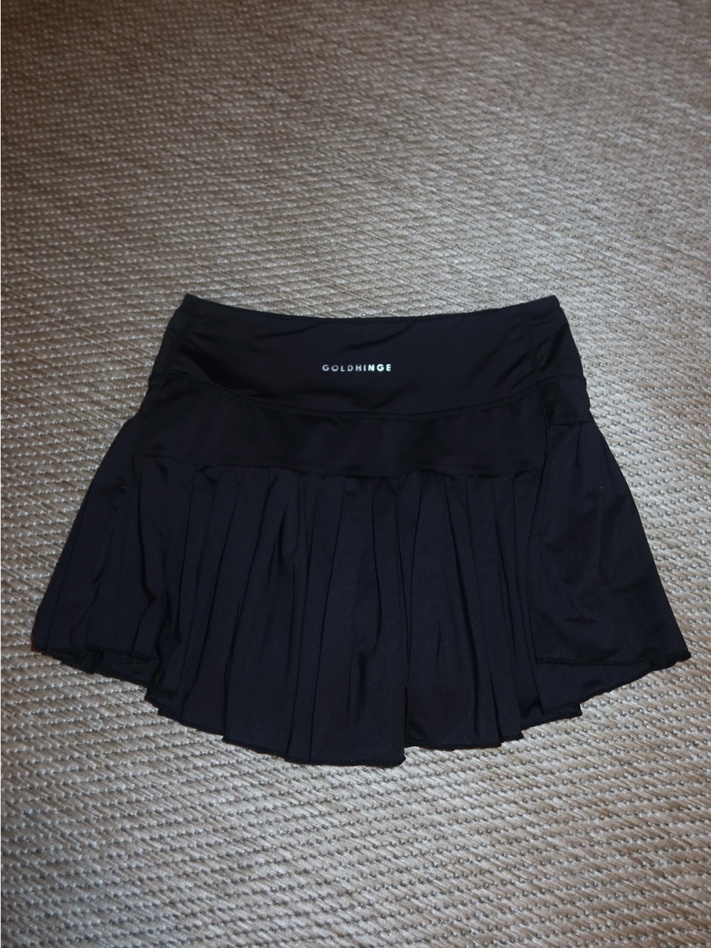 Gold Hinge Black Pleated Athletic Skirt